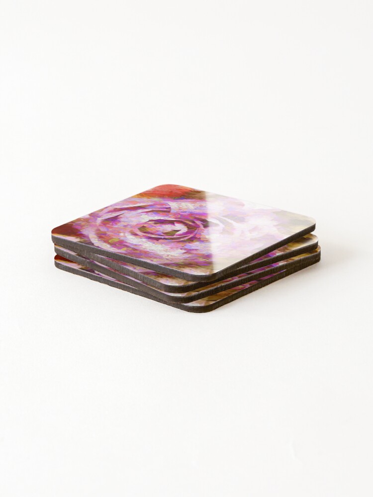 Thumbnail 4 of 5, Coasters (Set of 4), ABSTRACT ROSE designed and sold by Margi.