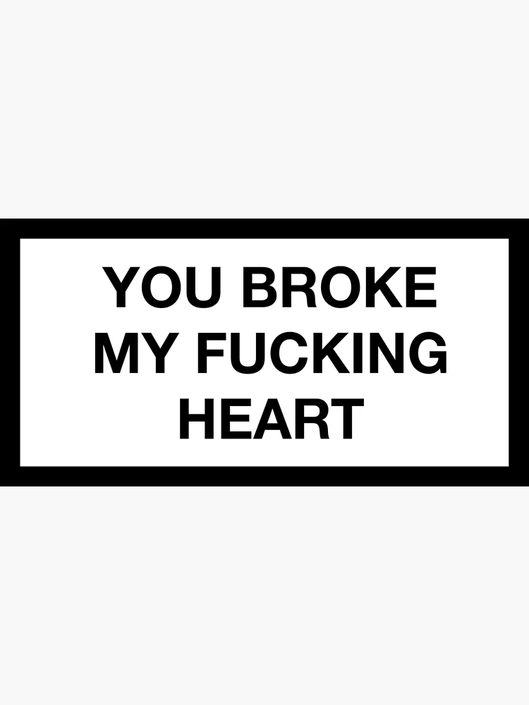 YOU BROKE MY FUCKING HEART | Poster