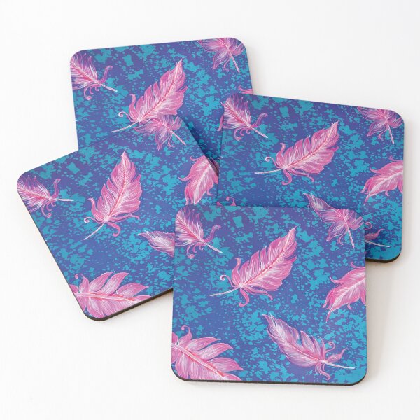 Item preview, Magenta Feathers on Splatter Batik designed and sold by Leslie Rogers Todder.