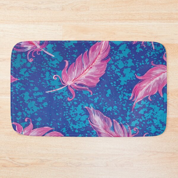 Item preview, Magenta Feathers on Splatter Batik designed and sold by Leslie Rogers Todder.