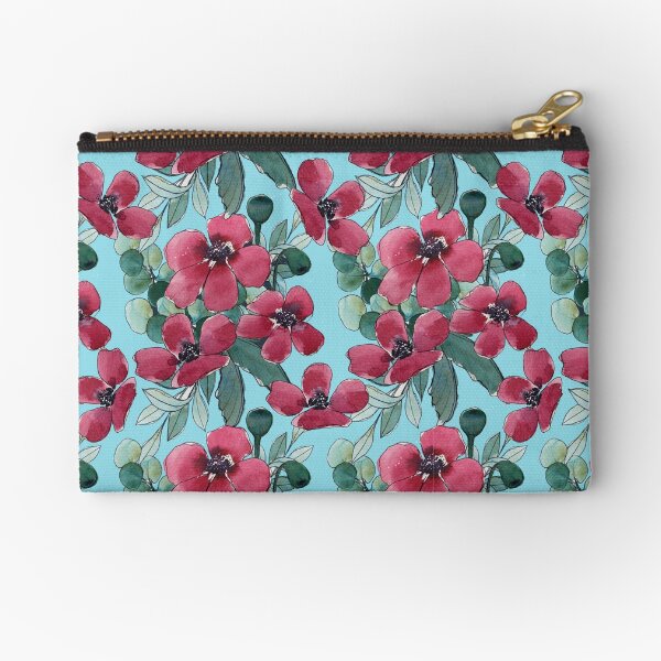 Watercolor Poppies Zipper Pouch
