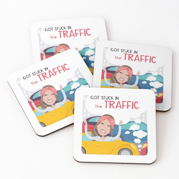 Item preview, Got stuck in the traffic. Funny cute cartoon  designed and sold by AleMalin.