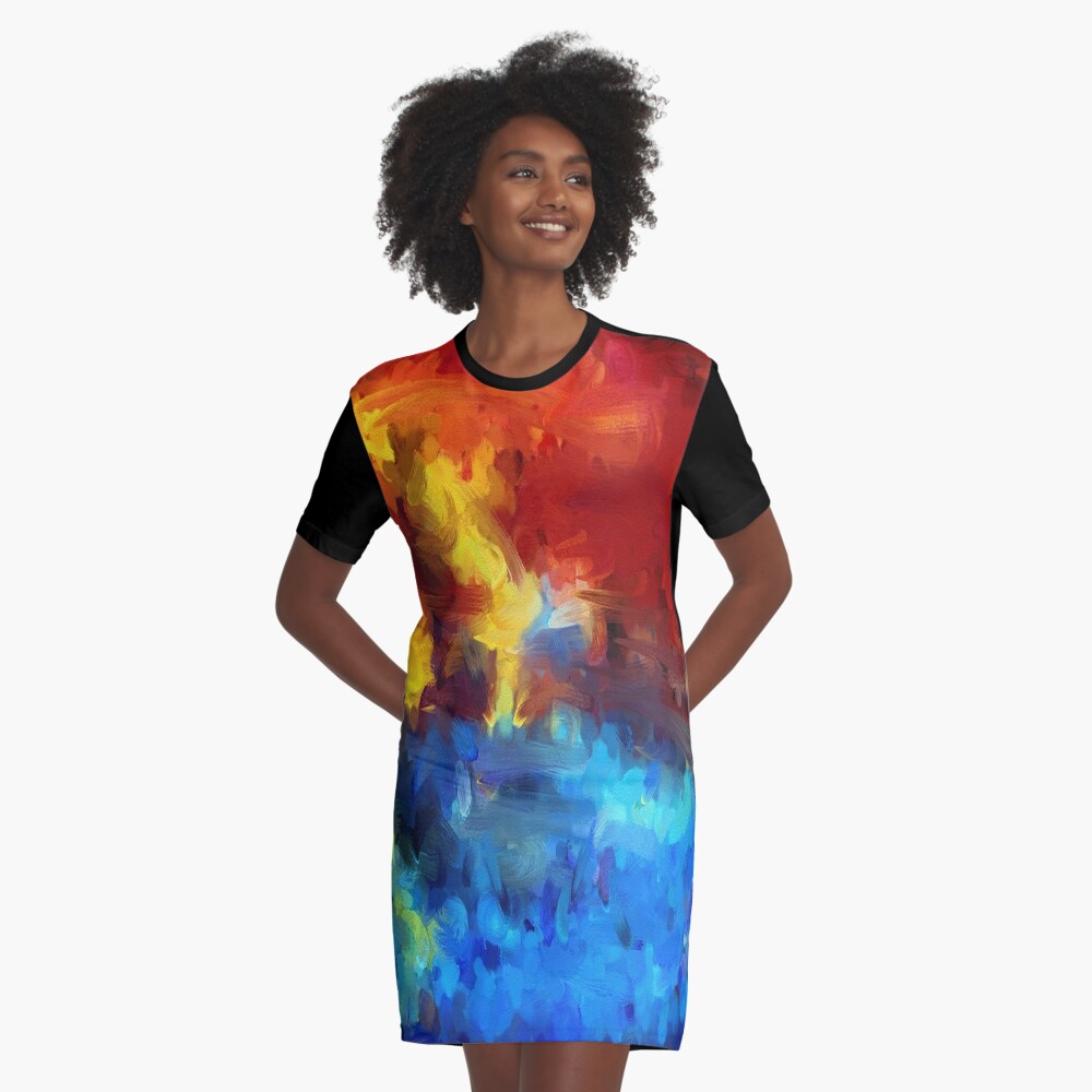 Bold, Bright Colorful Abstract Painting Graphic T-Shirt Dress for Sale by  pugmom4