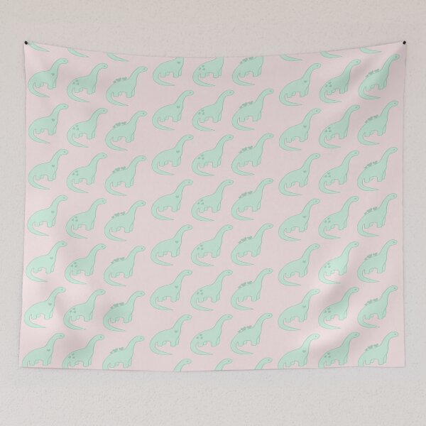 Item preview, Mint Green Heart Dinosaurs (Pink Background) designed and sold by elrathia.