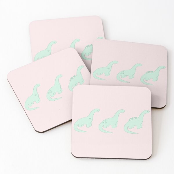 Item preview, Mint Green Heart Dinosaurs (Pink Background) designed and sold by elrathia.