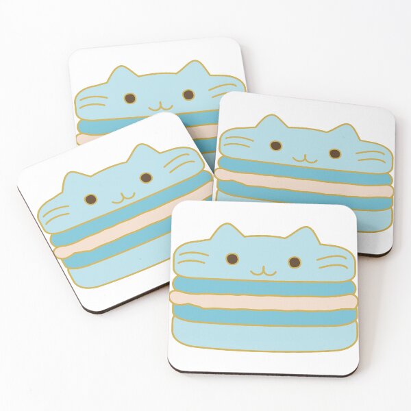 Item preview, Blue Macaron Kitty Cat Dessert designed and sold by arturekdesign.