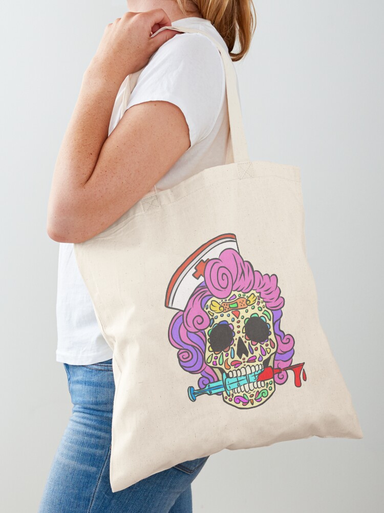 Nurse Sugar Skull Shirt Halloween Day Of The Dead Dia De Los