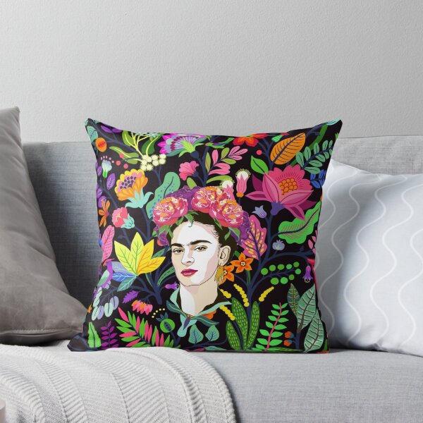 Frida in Bloom Throw Pillow