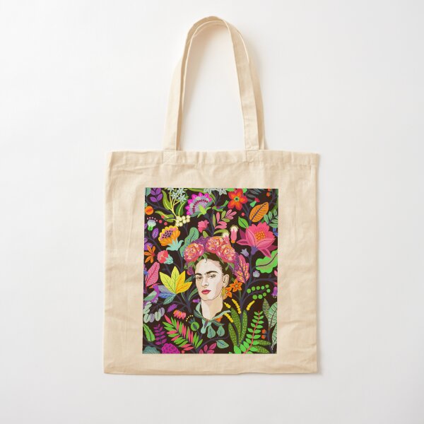 Frida en flor Bolsa de algodón
