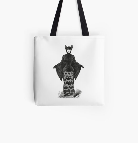 Victorian Bat Woman | Victorian Halloween Costume | Victorian Bat Costume | All Over Print Tote Bag
