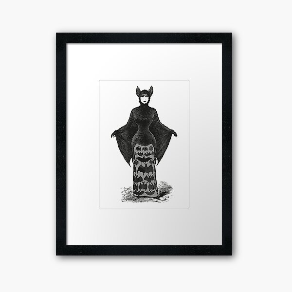 Victorian Bat Woman | Victorian Halloween Costume | Victorian Bat Costume | Framed Art Print