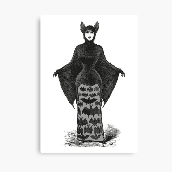Victorian Bat Woman | Victorian Halloween Costume | Victorian Bat Costume | Canvas Print