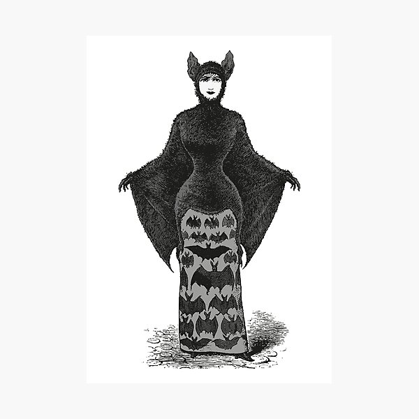 Victorian Bat Woman | Victorian Halloween Costume | Victorian Bat Costume | Photographic Print