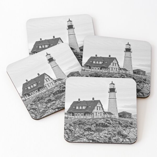 Item preview, Portland Head Lighthouse in Black and White designed and sold by BBrightman.