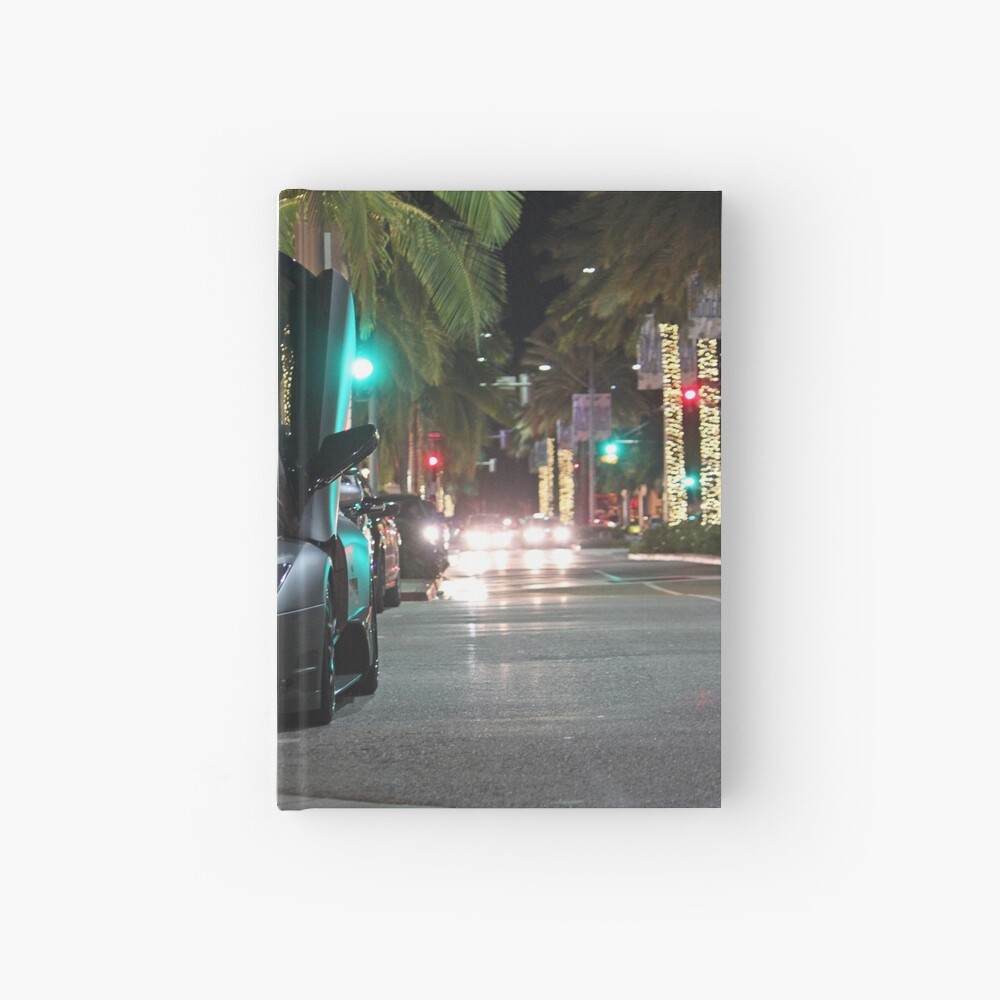 Cuaderno de tapa dura «Lamborghini en Rodeo Drive» de CarSpex | Redbubble