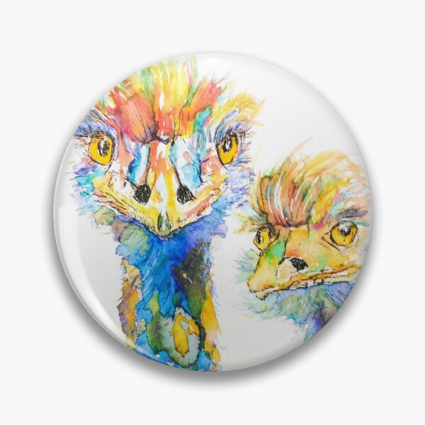 We've got our eyes on you! Colorful emus. Pin