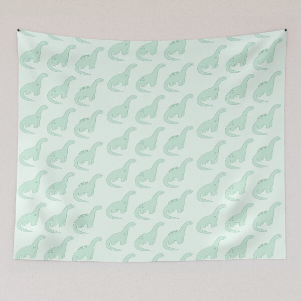 Item preview, Mint Green Heart Dinosaurs (Green Background) designed and sold by elrathia.