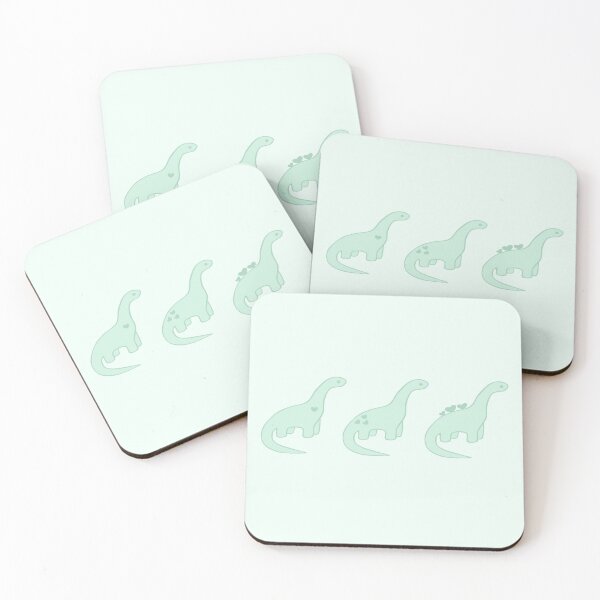 Item preview, Mint Green Heart Dinosaurs (Green Background) designed and sold by elrathia.