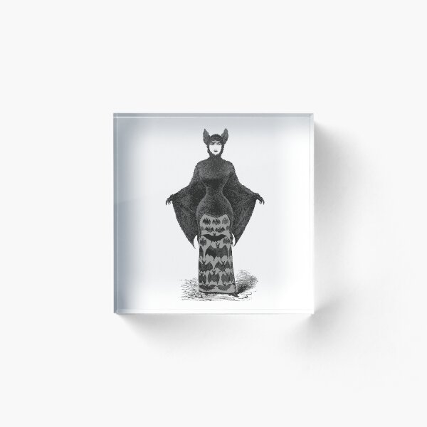 Victorian Bat Woman | Victorian Halloween Costume | Victorian Bat Costume | Acrylic Block