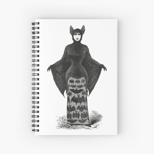 Victorian Bat Woman | Victorian Halloween Costume | Victorian Bat Costume | Spiral Notebook