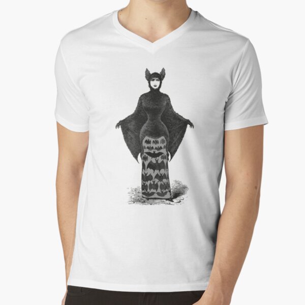 Victorian Bat Woman | Victorian Halloween Costume | Victorian Bat Costume | V-Neck T-Shirt