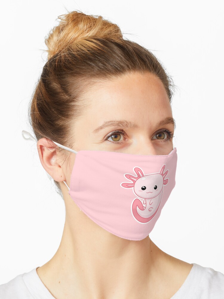 Kawaii Pink Baby Axolotl Mask By Vapcool Redbubble