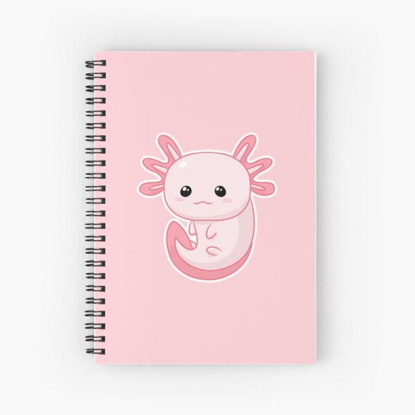 Kawaii Pink Baby Axolotl Spiral Notebook