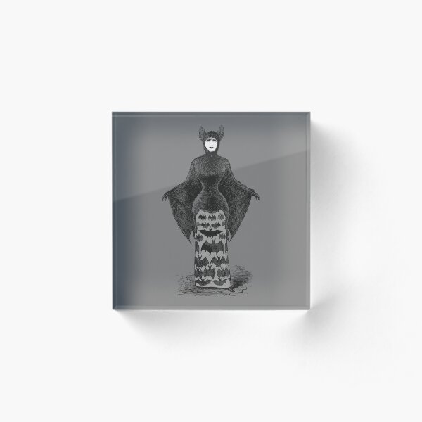 Victorian Bat Woman | Victorian Halloween Costume | Victorian Bat Costume | Acrylic Block