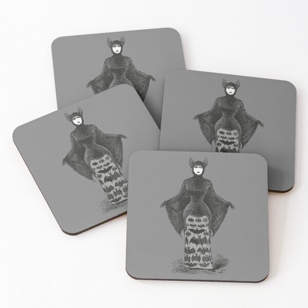 Victorian Vampiress | Vampires | Bat Woman | Victorian Halloween Costume | Victorian Bat Costume | Coasters (Set of 4)