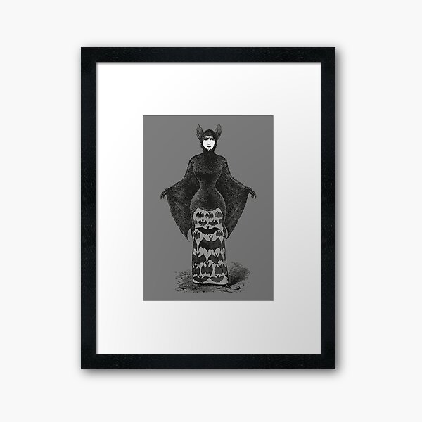 Victorian Bat Woman | Victorian Halloween Costume | Victorian Bat Costume | Framed Art Print
