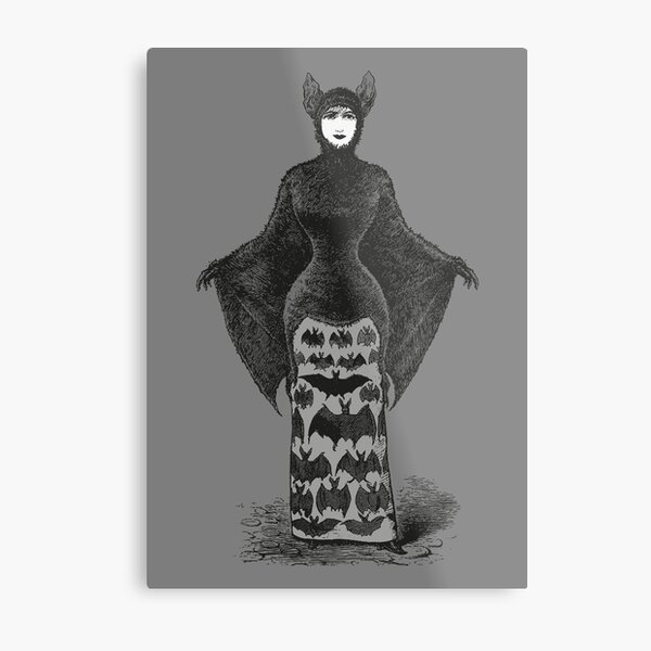 Victorian Bat Woman | Victorian Halloween Costume | Victorian Bat Costume | Metal Print