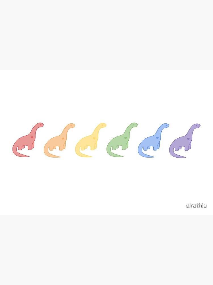 Download Rainbow Dinosaurs White Background Art Board Print By Elrathia Redbubble