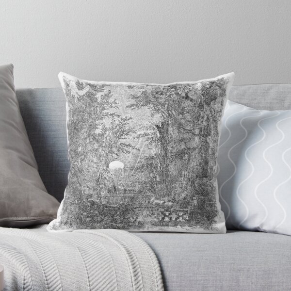 The Atlas of Dreams - Color Plate 4 b&w version Throw Pillow