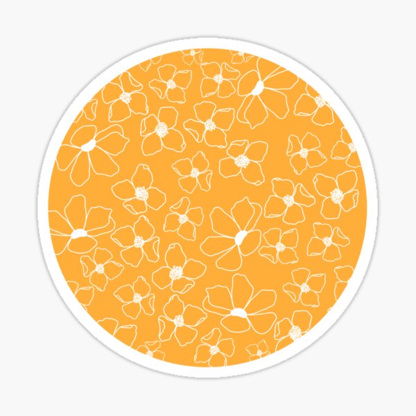 florals / orange Sticker