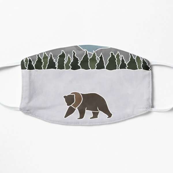 Grizzly Bear in a Snowy Mountain Scene Mask