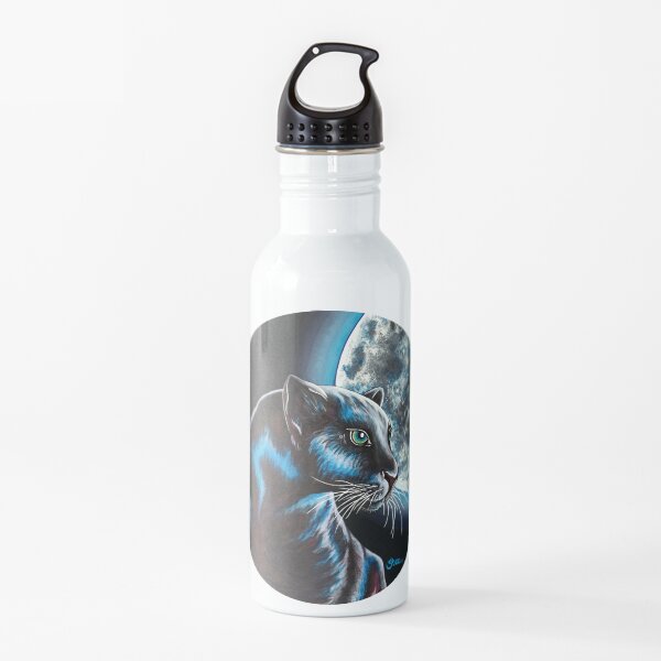 Moon Panther - Shee Endangered Retro Animals Water Bottle