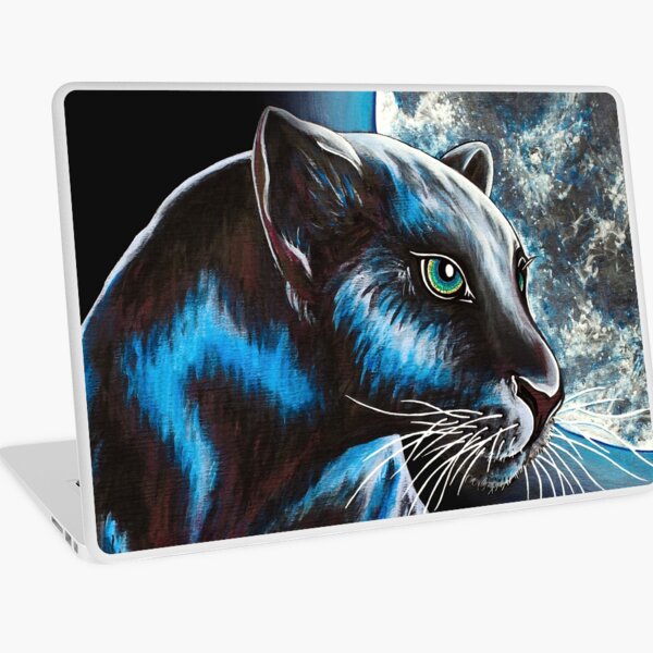 Moon Panther - Shee Endangered Retro Animals Laptop Skin