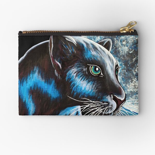 Moon Panther - Shee Endangered Retro Animals Zipper Pouch