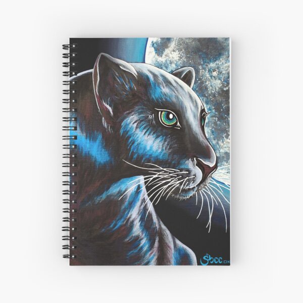 Moon Panther - Shee Endangered Retro Animals Spiral Notebook
