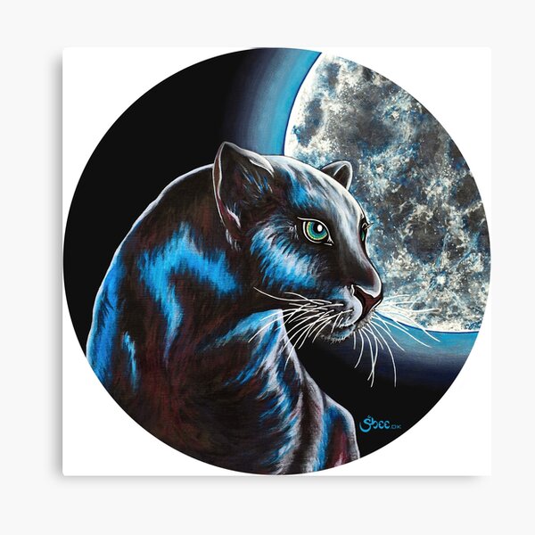 Moon Panther - Shee Endangered Retro Animals Canvas Print