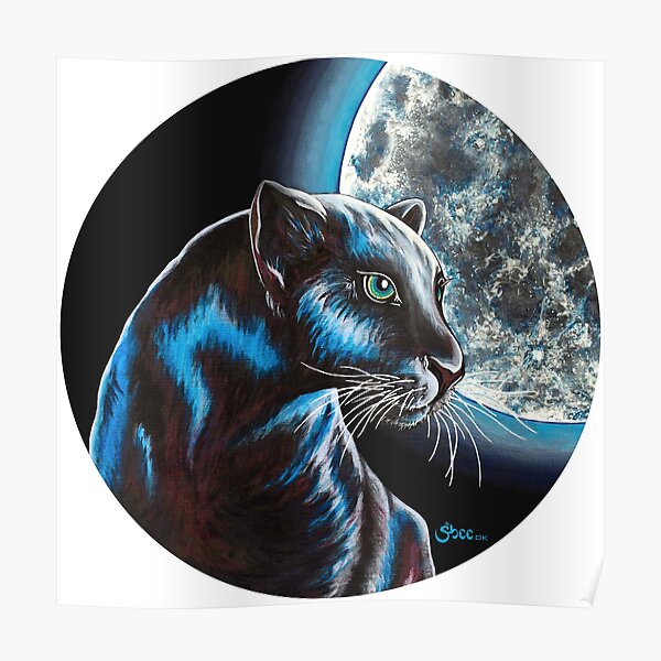 Moon Panther - Shee Endangered Retro Animals Poster