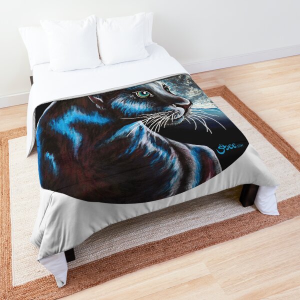 Moon Panther - Shee Endangered Retro Animals Comforter