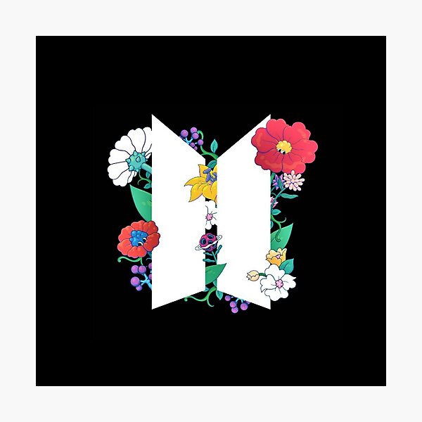"BTS logo with flowers" Photographic Print by rmint99 ...