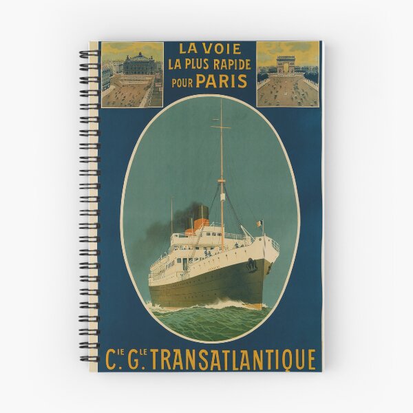 Item preview, C G Transatlantique vintage travel poster designed and sold by stickart-marek.