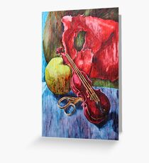 'Cutting Strings' Painting by Rebecca Greeting Card