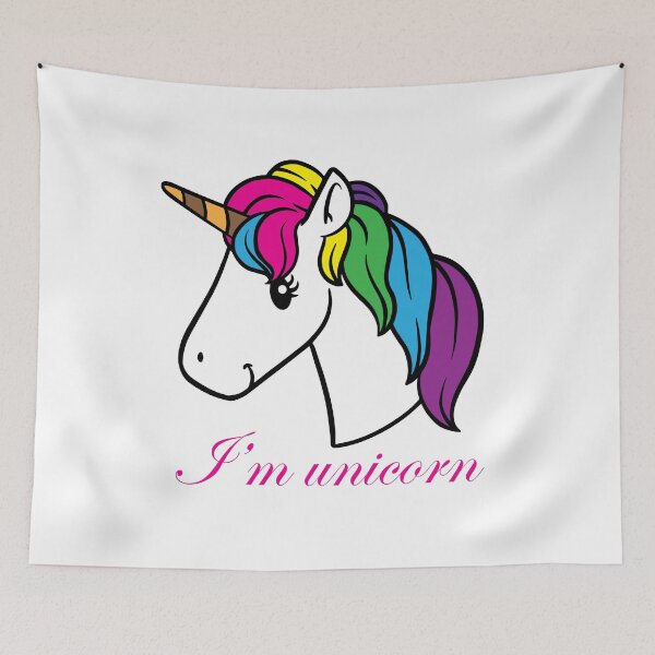 Item preview, Unicorn head with word I'm unicorn designed and sold by maipadpro.