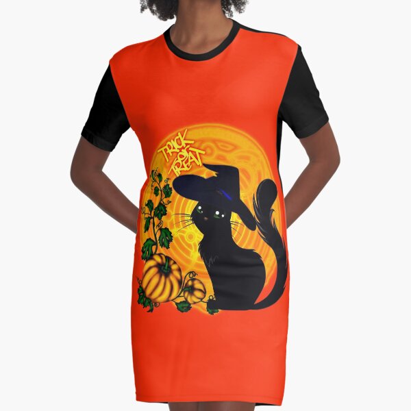 Halloween Katze - Süßes oder Saures! T-Shirt Kleid