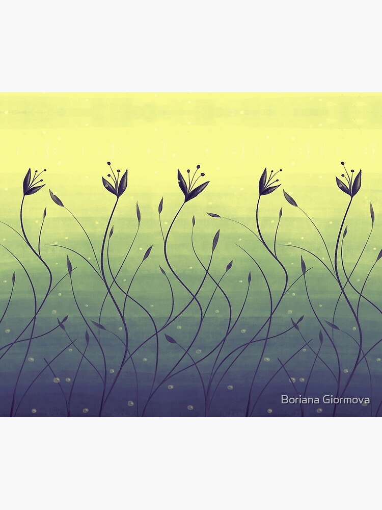 Water Plants In Green Lake Abstract Botanical Art by azzza