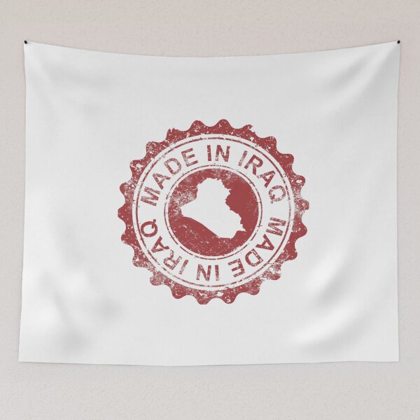 Item preview, Made in Iraq red stamp with a map Stylish Design designed and sold by ArabCorner.