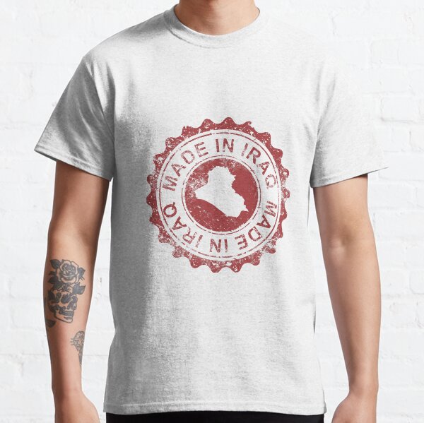 Made in Iraq red stamp with a map Stylish Design Classic T-Shirt